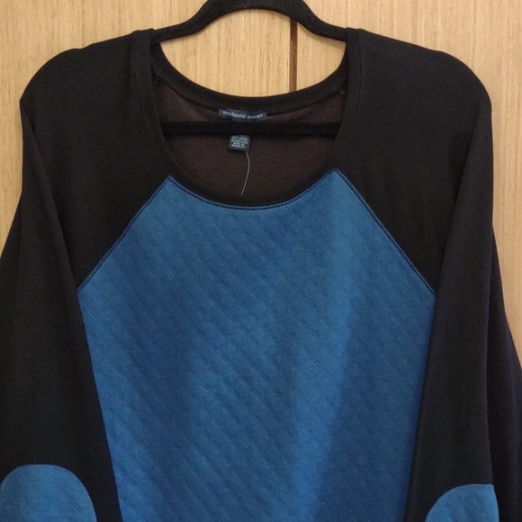 +SZ NWT LS Black/Blue Quilted Front Top SZ 2X By Westbound Woman - Picture 3 of 8